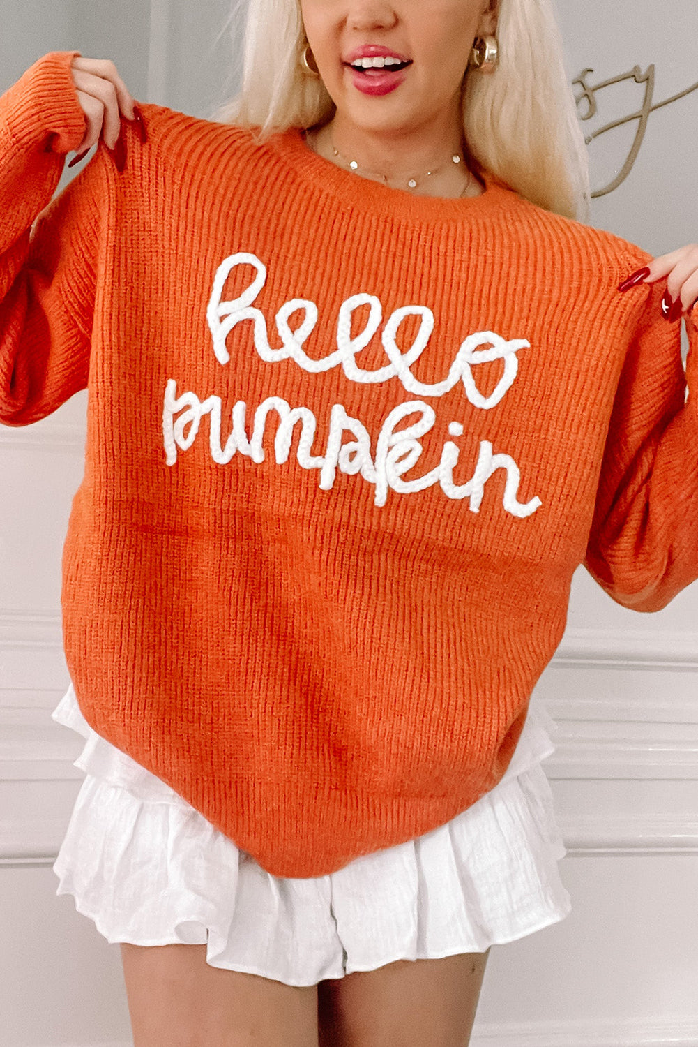 Hello Pumpkin Graphic Sweater