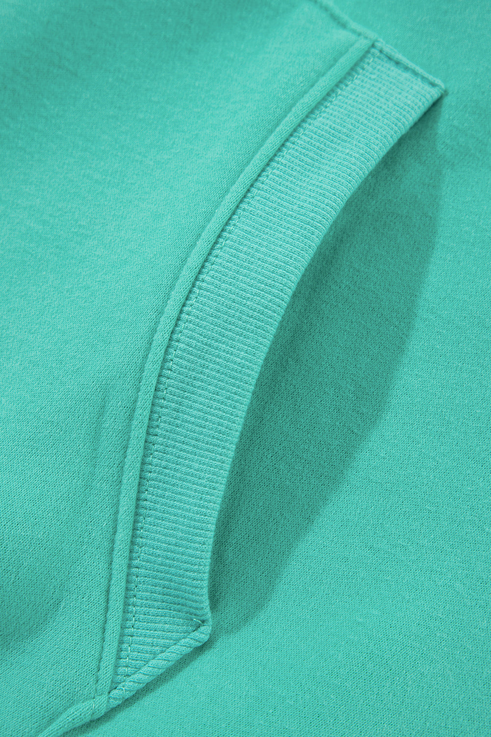 Mint Green Pocket Loose Half Zip Hoodie