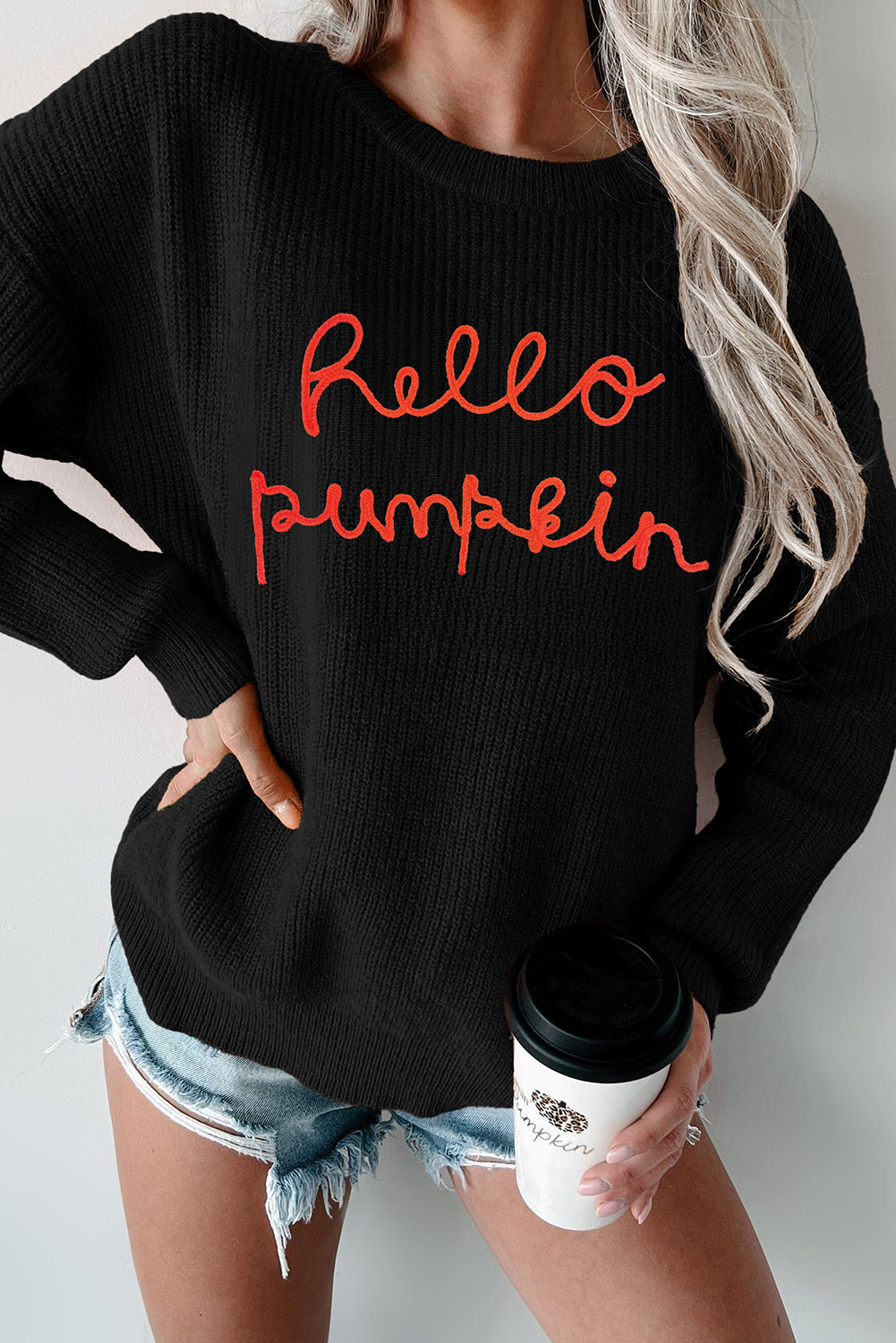 Hello Pumpkin Graphic Sweater