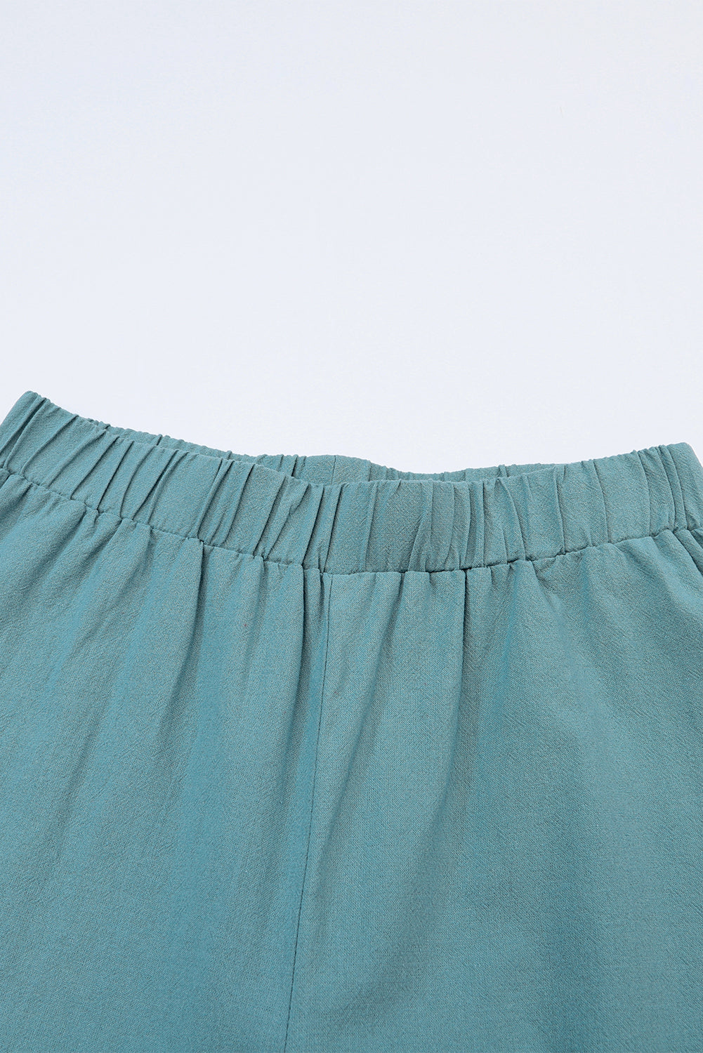 Sky Blue Basic High Waist Ruffled Wide Leg Pants