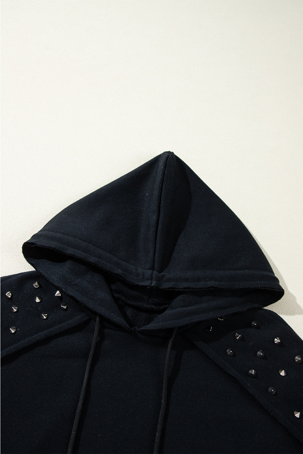 Sand Pink Stud Detail Kangaroo Pocket Hoodie