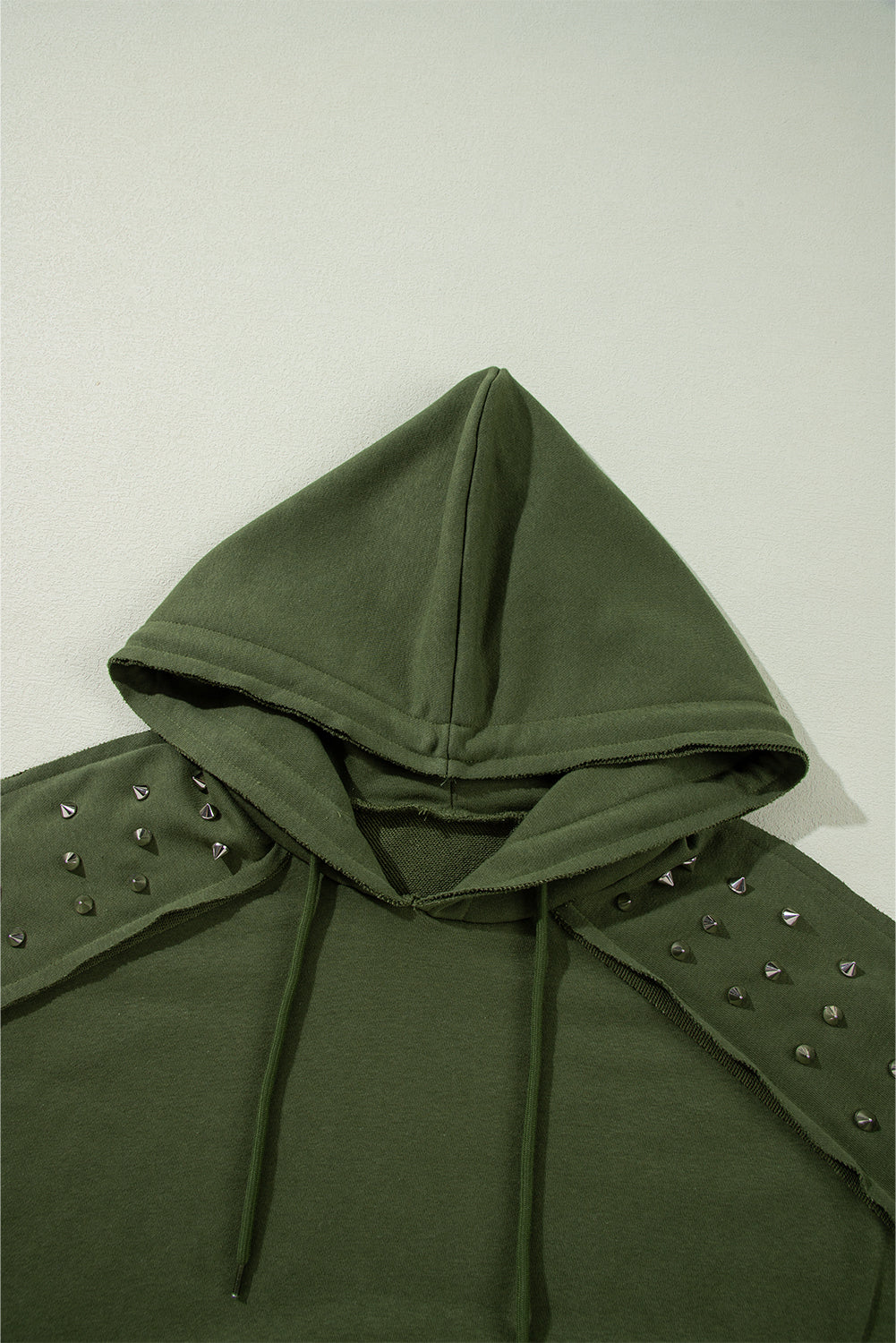 Sand Pink Stud Detail Kangaroo Pocket Hoodie