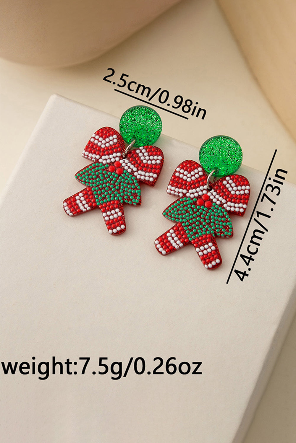 Bright Green Christmas Santa Claus Acrylic Earrings