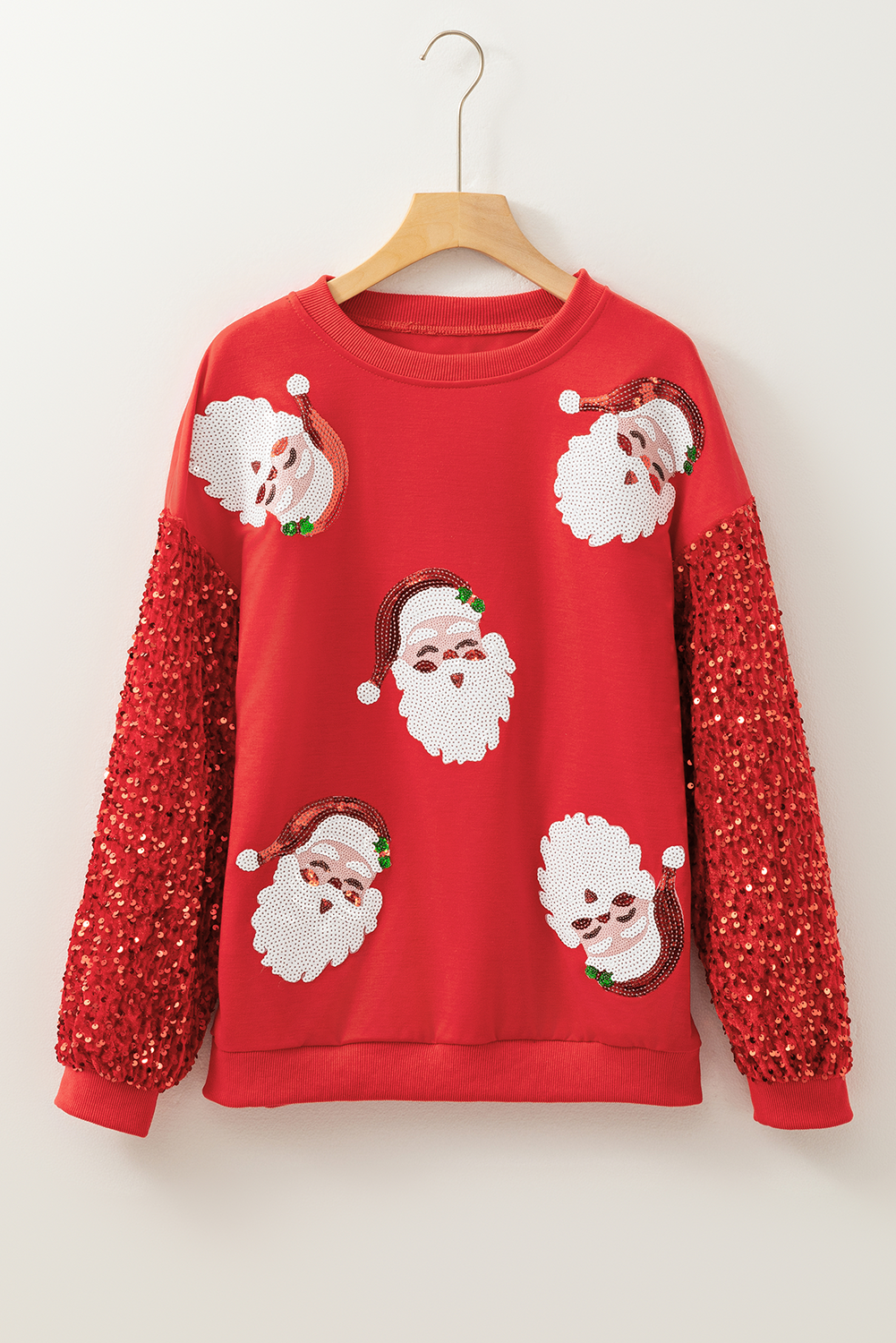 Moonlight Jade Sequined Santa Claus Christmas Sweatshirt